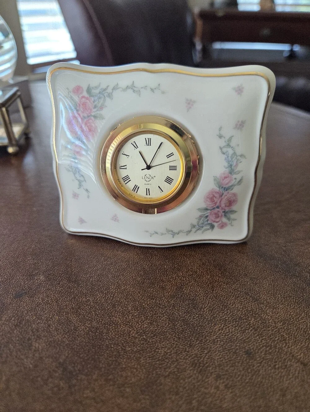 Lenox Rose Manor Porcelain Vanity Clock
